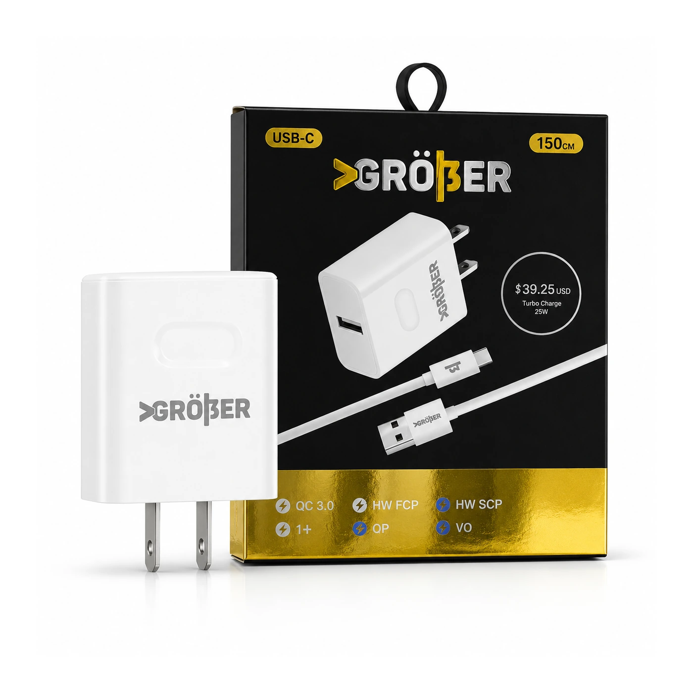 Cargador Gröber USB-A a USB-C